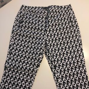Black and white ankle dress pants